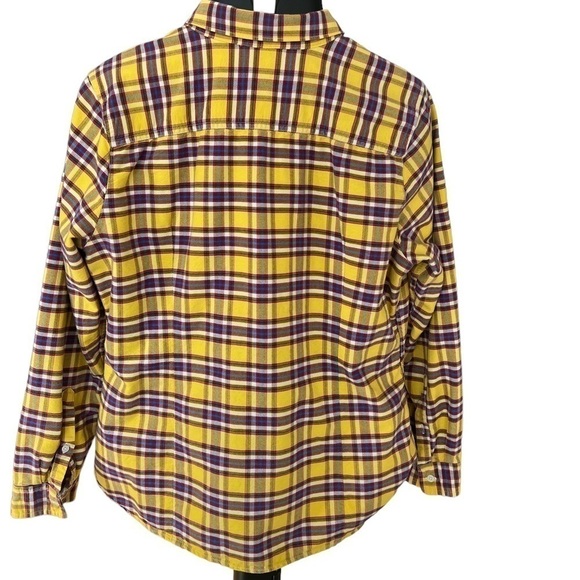 Eddie Bauer Women’s 100% Cotton Yellow Purple
Plaid Button Down Shirt size XL - Picture 2 of 7